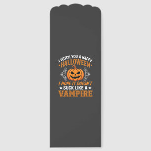Funny Halloween Vampire Pumpkin Bookmarks