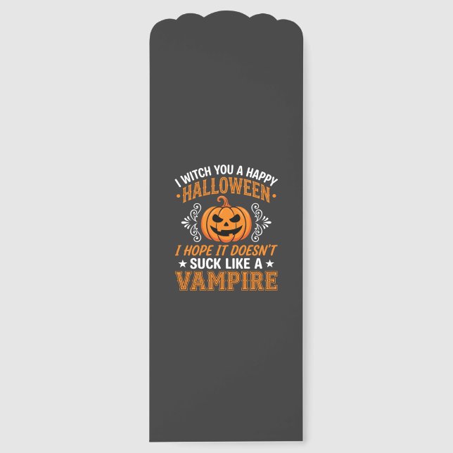 Funny Halloween Vampire Pumpkin Bookmarks (Front)