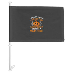 Funny Halloween Vampire Pumpkin Car Flag