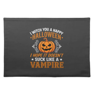 Funny Halloween Vampire Pumpkin Cloth Placemat
