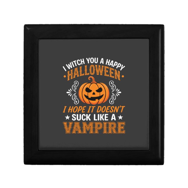 Funny Halloween Vampire Pumpkin Gift Box (Front)