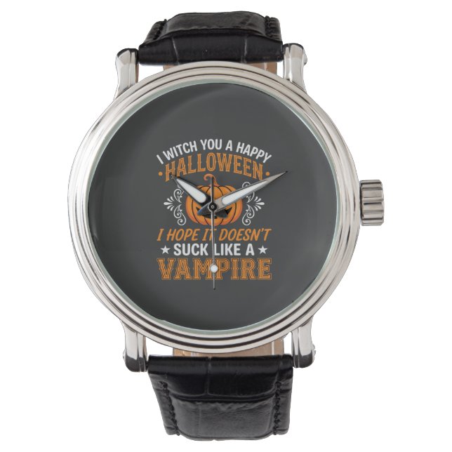 Funny Halloween Vampire Pumpkin Watch (Front)