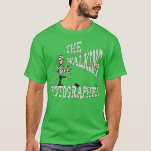 Funny Halloween Walking Zombie Photographer  T-Shirt