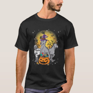 Funny Halloween Weimaraner Witch Pumpkin Mummy Dog T-Shirt