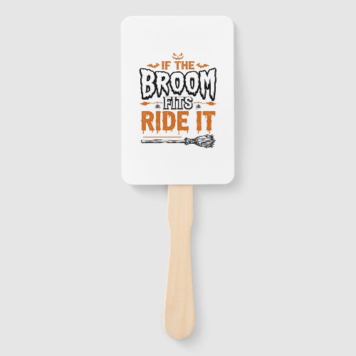 Funny Halloween Witch Broom Vintage Shirt Design_1 Hand Fan
