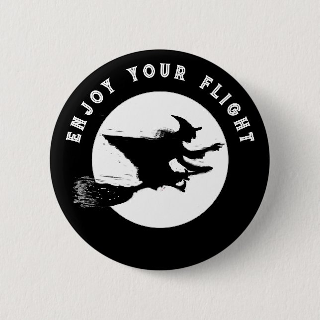 Funny Halloween Witch Button (Front)