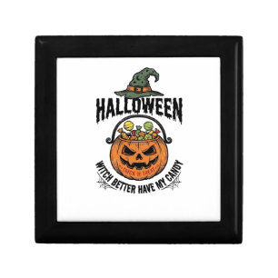 Funny Halloween Witch Candy Pumpkin Shirt Design_1 Gift Box
