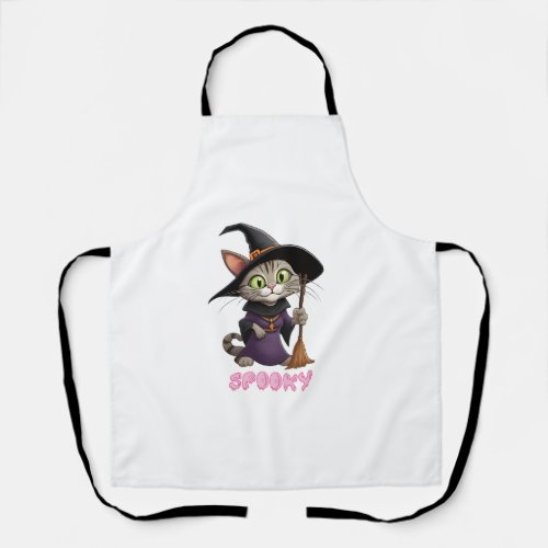 Funny Halloween Witch Cat Cute Kitten Lover Costum Apron