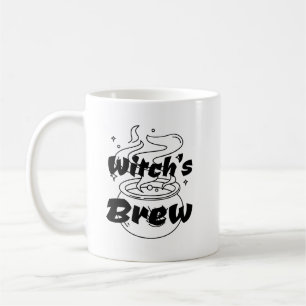 funny halloween witch cauldron brew coffee mug