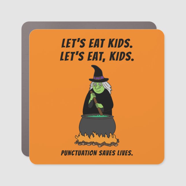 Funny Halloween Witch Cool English Teacher Grammar Car Magnet (Front)