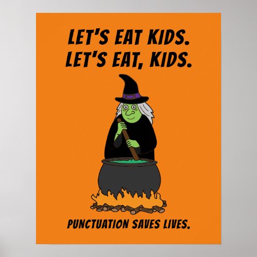 Funny Halloween Witch Cool English Teacher Grammar Poster