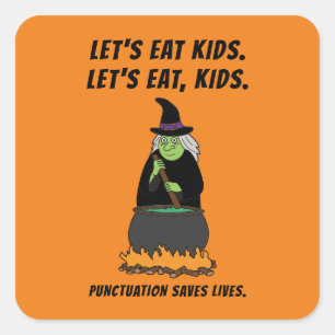 Funny Halloween Witch Cool English Teacher Grammar Square Sticker