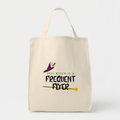 Funny Halloween Witch Frequent Flyer Airline Tote Bag