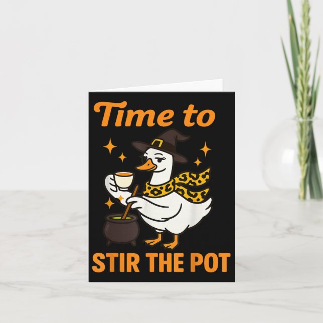 Funny Halloween Witch Goose Fall Autumn Time To St Card (Front)