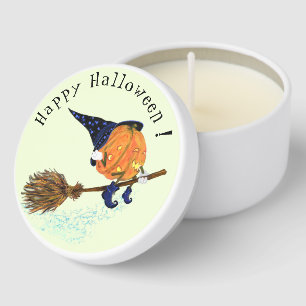 Funny Halloween Witch Pumpkin Mini Candle Favors