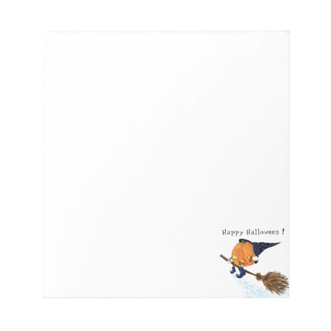 Funny Halloween Witch Pumpkin Notepad (Front)