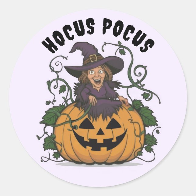 Funny Halloween Witch Sticker (Front)
