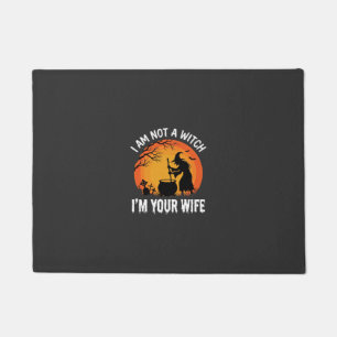 Funny Halloween Witch Wife Cauldron Design Doormat