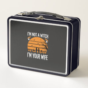 Funny Halloween Witch Wife Graveyard Design Metal Lunch Box