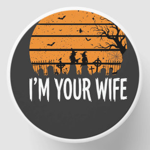 Funny Halloween Witch Wife Graveyard Design Mini Candle Favors