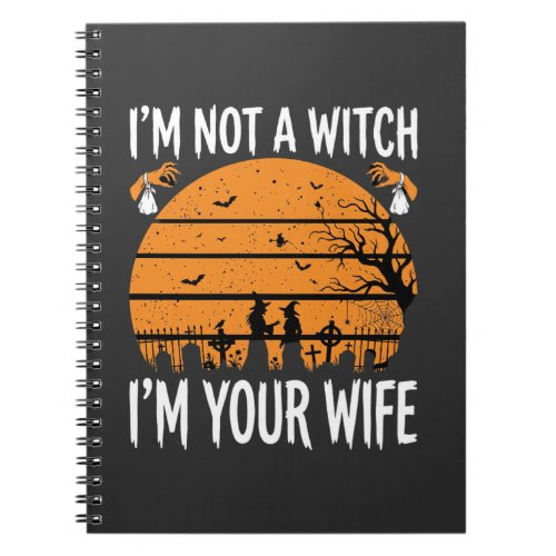 Funny Halloween Witch Wife Graveyard Design Notebook
