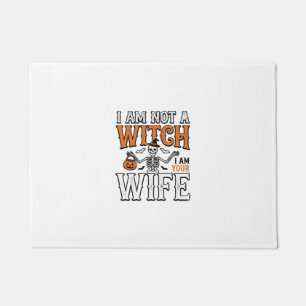 Funny Halloween Witch Wife Skeleton Vintage Shirt Doormat