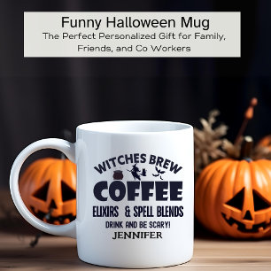 Funny Halloween Witches Brew Personalized Coffee Mug