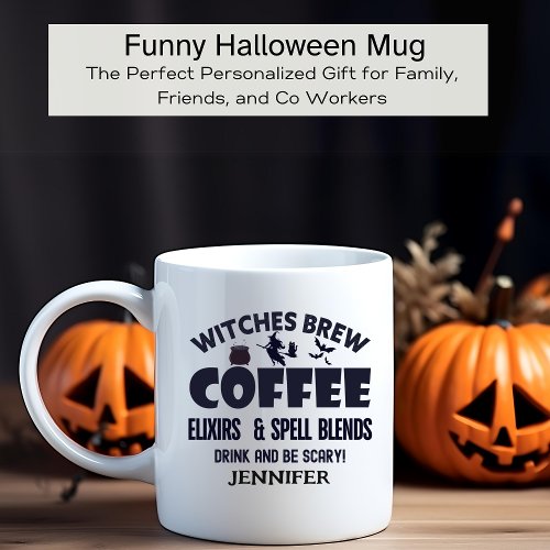 Funny Halloween Witches Brew Personalized   Coffee Mug