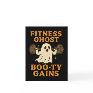 Funny Halloween Workout Ghost Gym Joke For Booty L Card