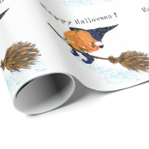 Funny Halloween Wrapping Paper Witch Pumpkin