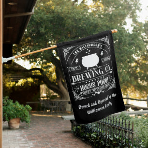 Funny Halloween Yard Decoration with Name House Flag