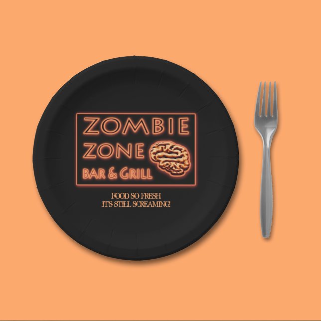 Funny Halloween Zombie Food So Fresh Paper Plates (Creator Uploaded)