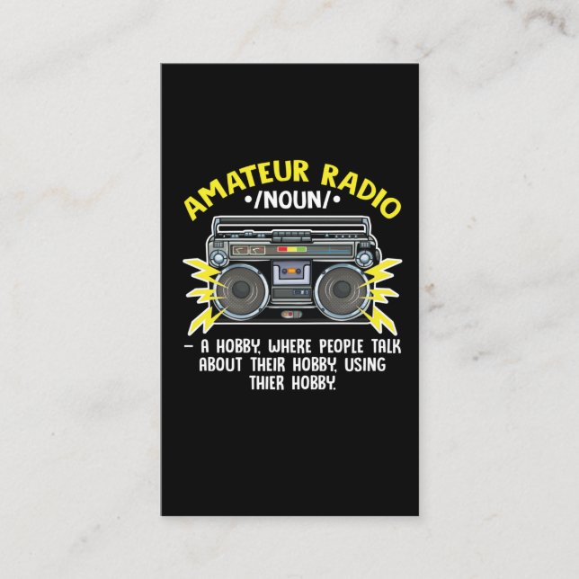 Funny Ham Radio Operator Amateur Radio Definition Business Card (Front)