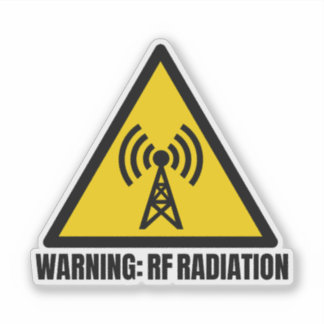 Funny Ham Radio RF Radiation Warning Sign Sticker