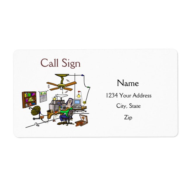 Funny Ham Radio Shack Address Labels  Customize It (Front)