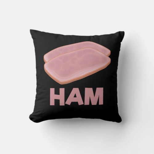 Funny Ham Slice Butcher Meat Lover Throw Pillow