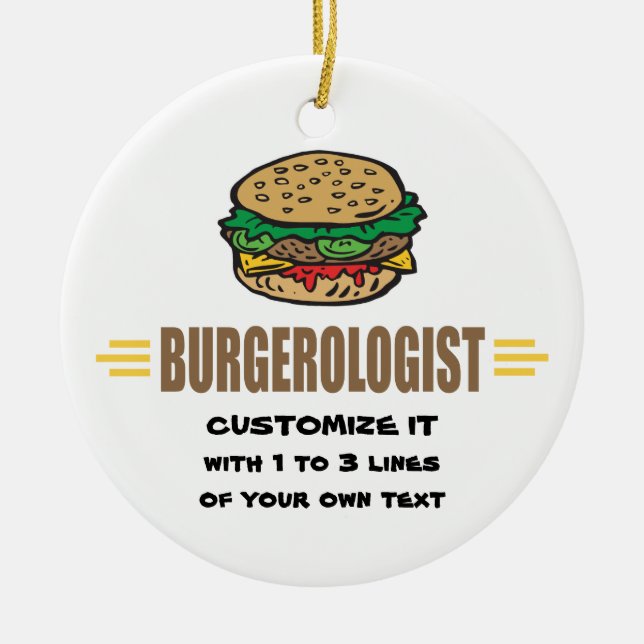 Funny Hamburger Ceramic Ornament (Front)