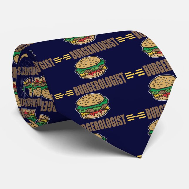 Funny Hamburger Cheeseburger Neck Tie (Rolled)