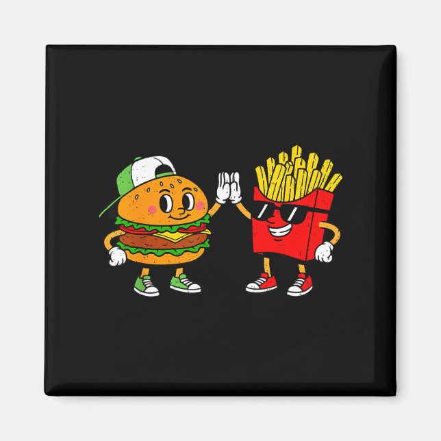 Funny Hamburger French Fries Combo Snacks Fast Foo Magnet (Front)