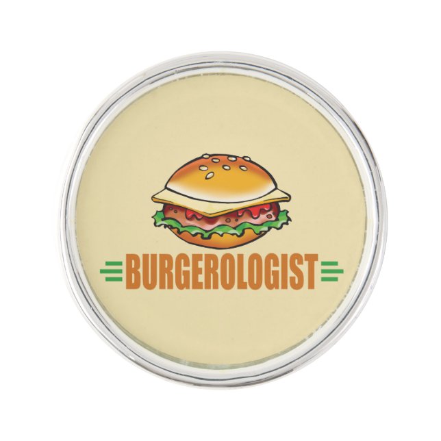 Funny Hamburger Lapel Pin (Front)