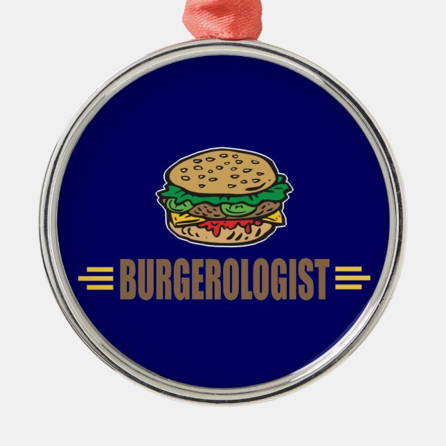Funny Hamburger Metal Ornament (Front)