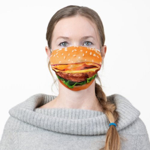 Funny Hamburger Novelty Adult Cloth Face Mask