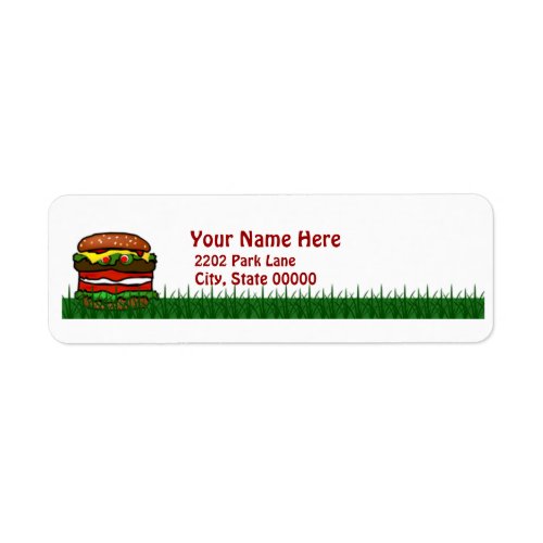 Funny Hamburger Picnic Return Address Label