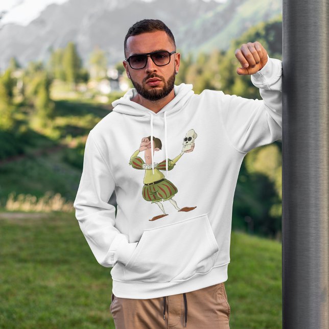 Funny Hamlet Shakespeare Actor Holding Skull Hoodie (Creator Uploaded)