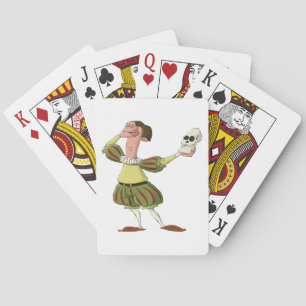 Funny Hamlet Shakespeare Actor Holding Skull Poker Cards