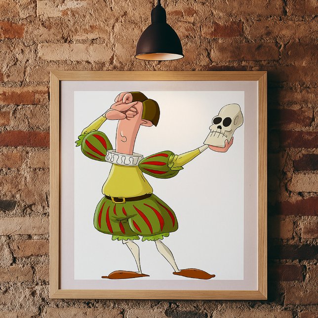 Funny Hamlet Shakespeare Actor Holding Skull Poster (Creator Uploaded)
