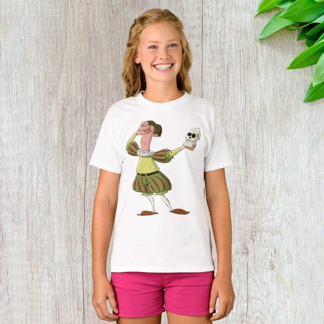 Funny Hamlet Shakespeare Actor Holding Skull T-Shirt (Creator Uploaded)