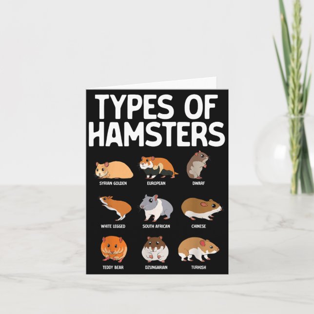 Funny Hamster Art For Men Women Boys Girls Hamster Card (Front)