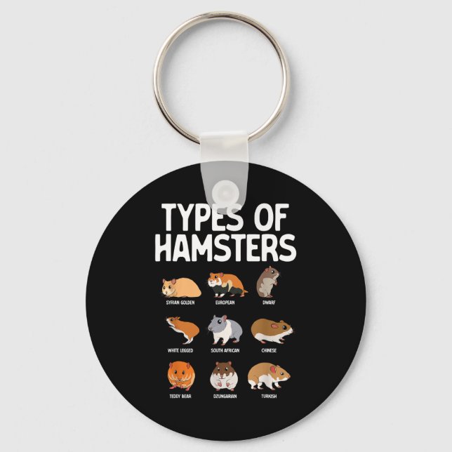 Funny Hamster Art For Men Women Boys Girls Hamster Keychain (Front)