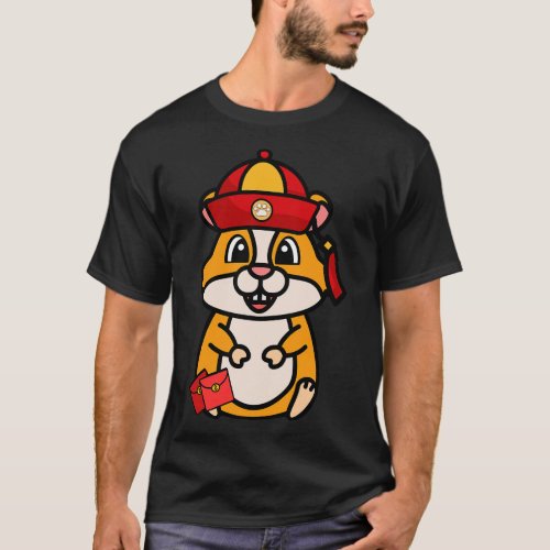 Funny hamster celebrates lunar new year T_Shirt